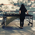  A Saginaw HS percussion player practices before UIL State Solo & Ensemble contest.